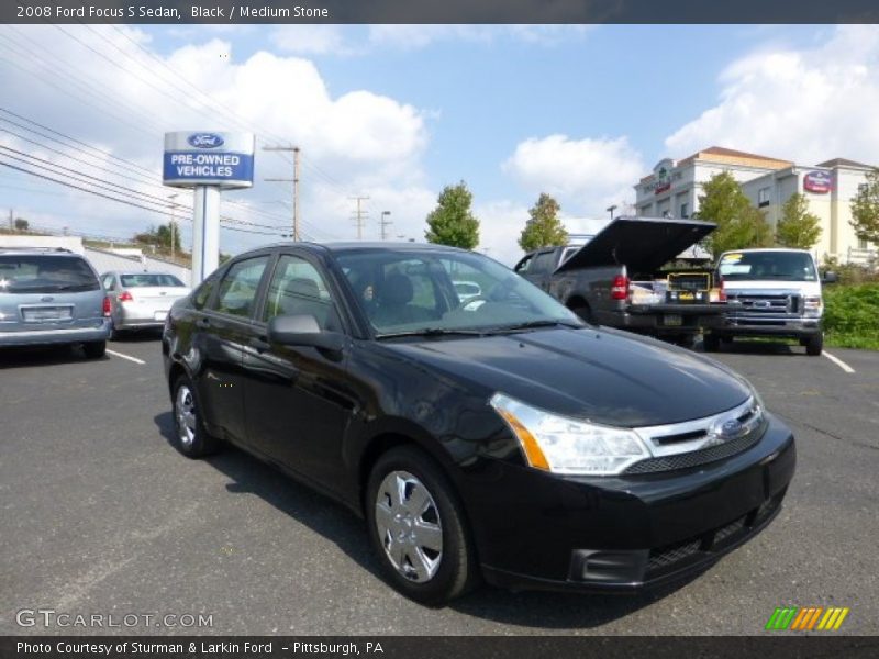 Black / Medium Stone 2008 Ford Focus S Sedan