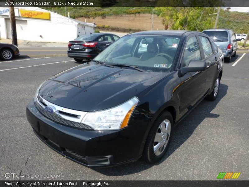 Black / Medium Stone 2008 Ford Focus S Sedan