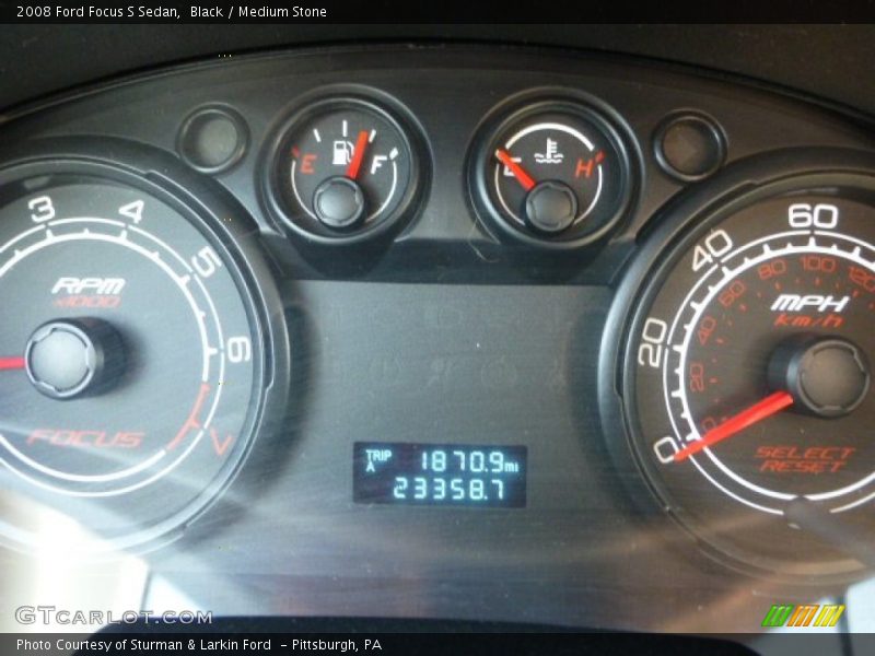 Black / Medium Stone 2008 Ford Focus S Sedan