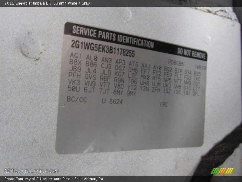 Summit White / Gray 2011 Chevrolet Impala LT