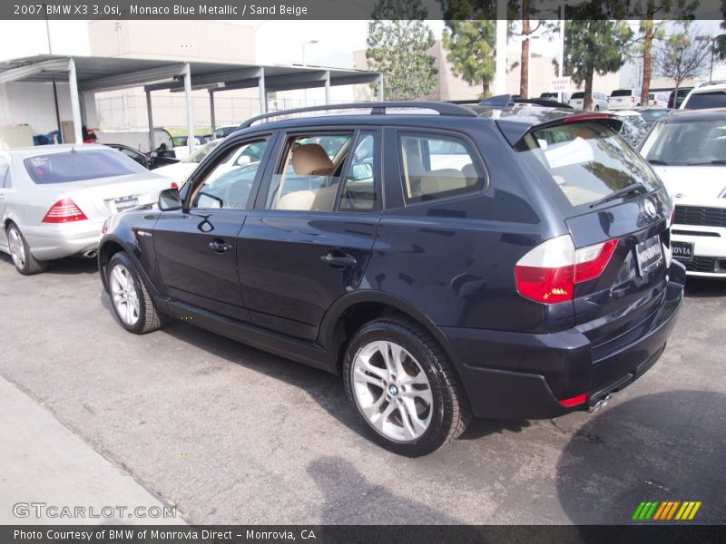 Monaco Blue Metallic / Sand Beige 2007 BMW X3 3.0si