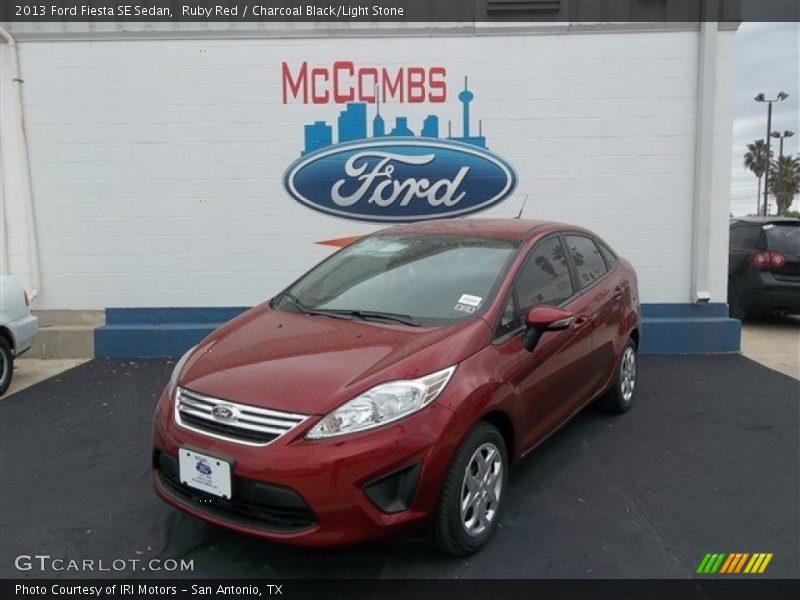 Ruby Red / Charcoal Black/Light Stone 2013 Ford Fiesta SE Sedan