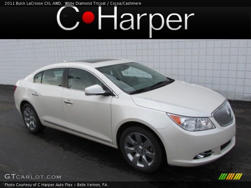 White Diamond Tricoat / Cocoa/Cashmere 2011 Buick LaCrosse CXL AWD