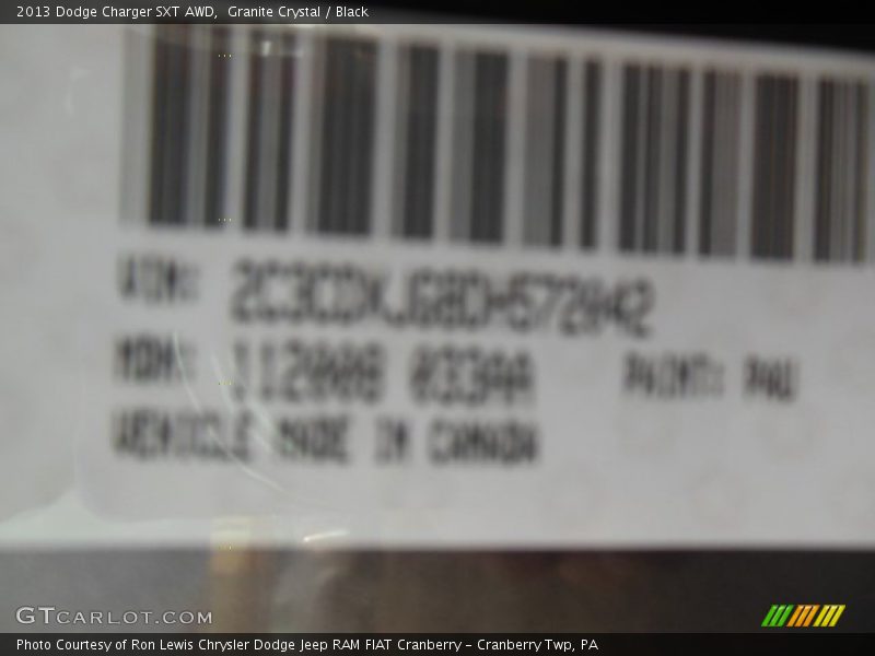 Granite Crystal / Black 2013 Dodge Charger SXT AWD