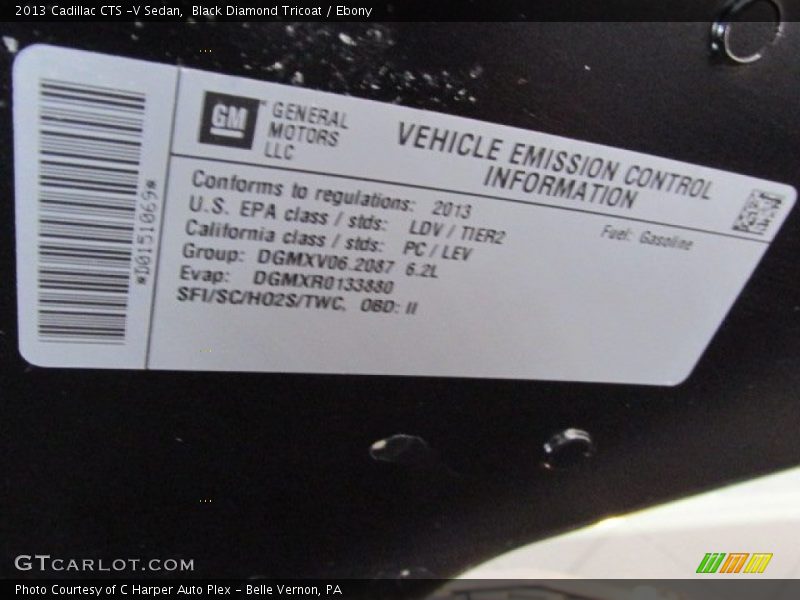 Black Diamond Tricoat / Ebony 2013 Cadillac CTS -V Sedan