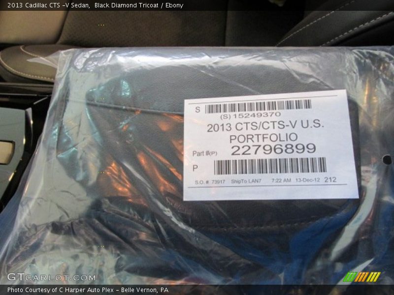 Black Diamond Tricoat / Ebony 2013 Cadillac CTS -V Sedan