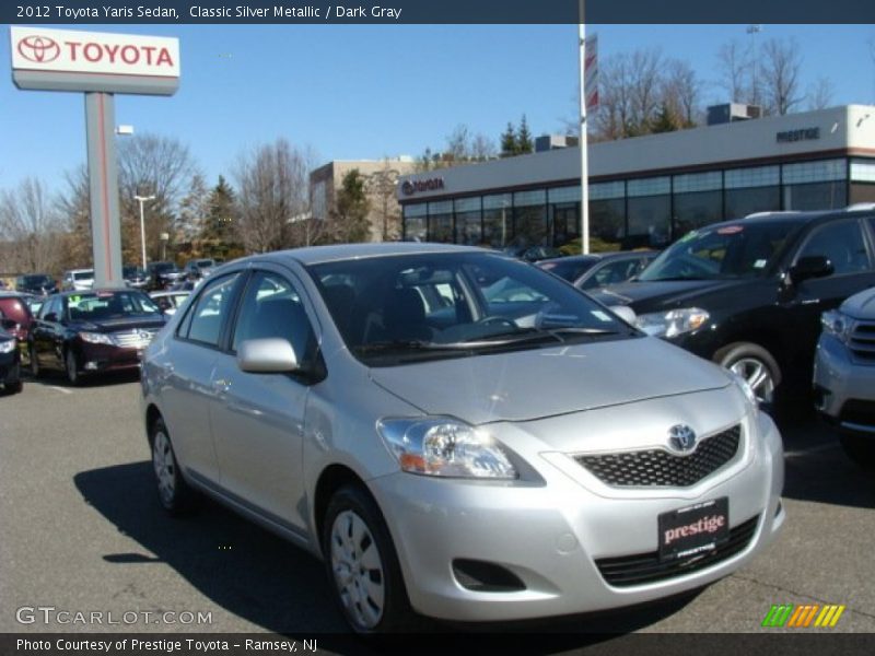 Classic Silver Metallic / Dark Gray 2012 Toyota Yaris Sedan