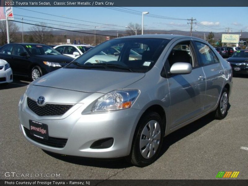 Classic Silver Metallic / Dark Gray 2012 Toyota Yaris Sedan
