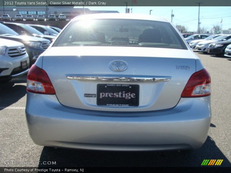 Classic Silver Metallic / Dark Gray 2012 Toyota Yaris Sedan