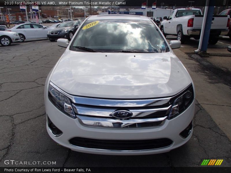 White Platinum Tri-coat Metallic / Camel 2010 Ford Fusion SEL V6 AWD