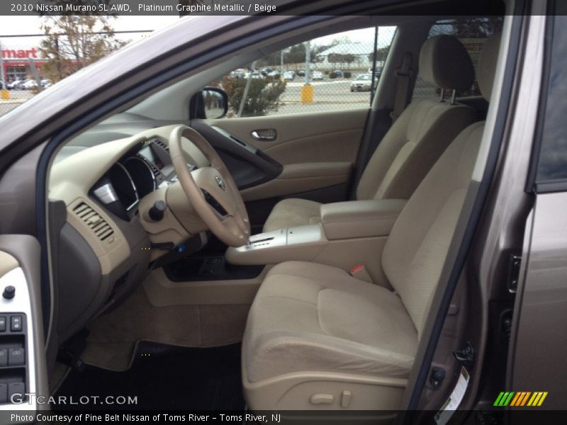 Front Seat of 2010 Murano SL AWD