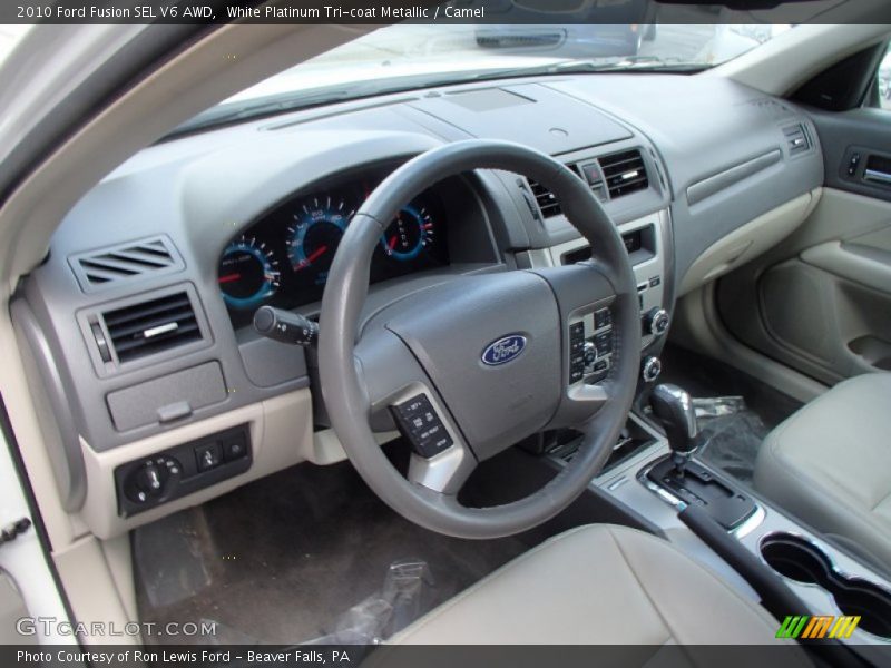White Platinum Tri-coat Metallic / Camel 2010 Ford Fusion SEL V6 AWD