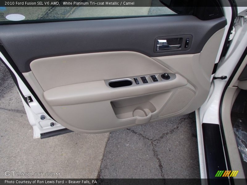 White Platinum Tri-coat Metallic / Camel 2010 Ford Fusion SEL V6 AWD