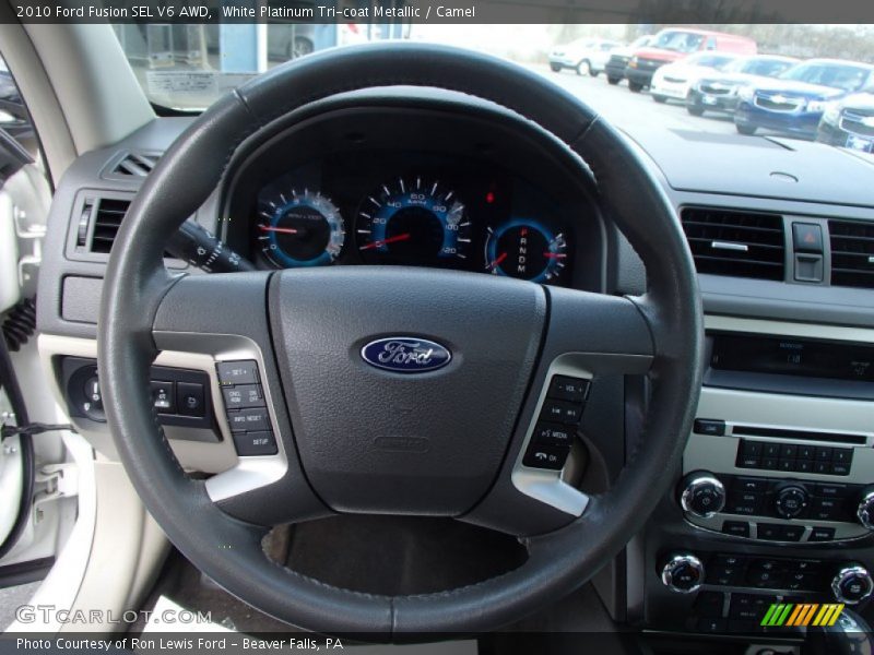 White Platinum Tri-coat Metallic / Camel 2010 Ford Fusion SEL V6 AWD