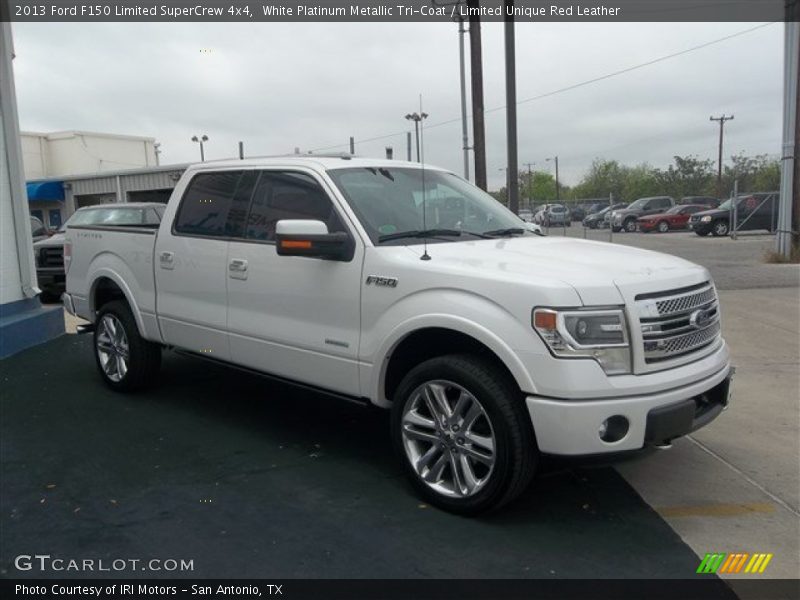 White Platinum Metallic Tri-Coat / Limited Unique Red Leather 2013 Ford F150 Limited SuperCrew 4x4