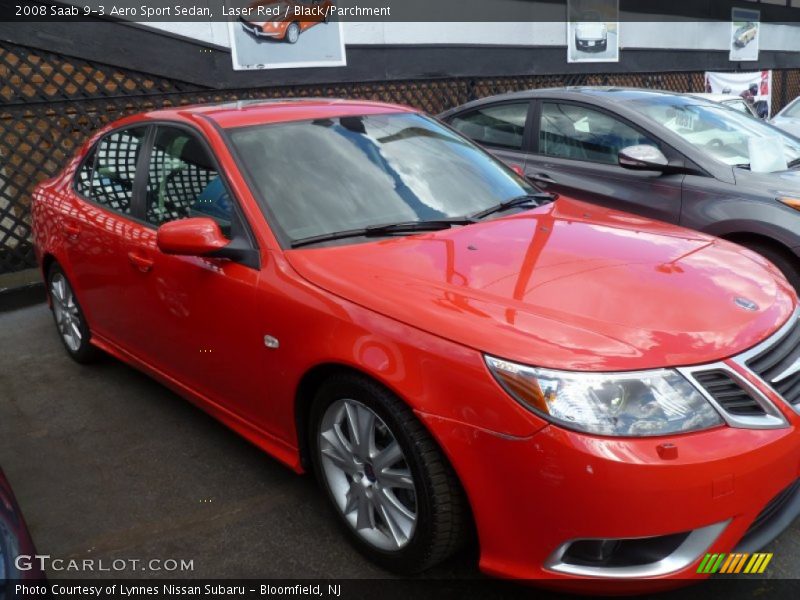 Laser Red / Black/Parchment 2008 Saab 9-3 Aero Sport Sedan