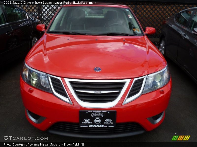 Laser Red / Black/Parchment 2008 Saab 9-3 Aero Sport Sedan