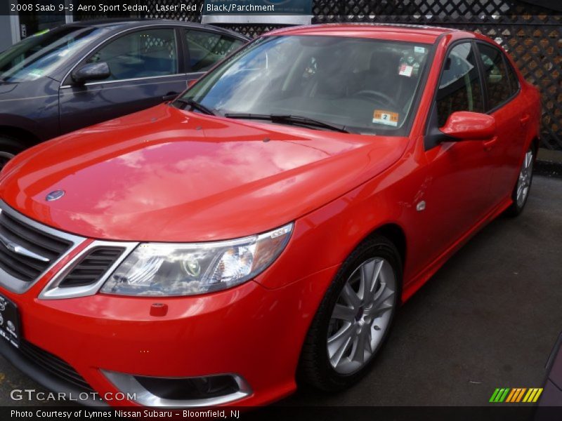 Laser Red / Black/Parchment 2008 Saab 9-3 Aero Sport Sedan
