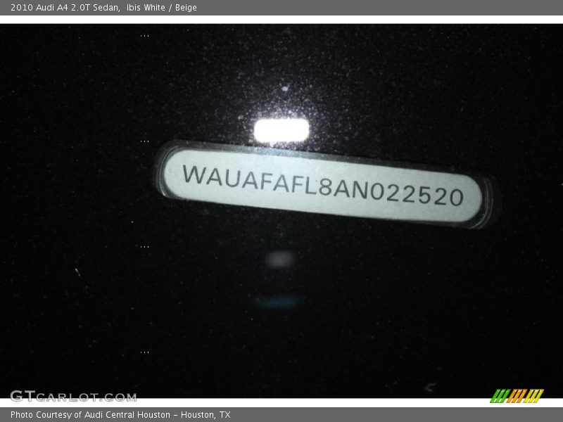 Ibis White / Beige 2010 Audi A4 2.0T Sedan