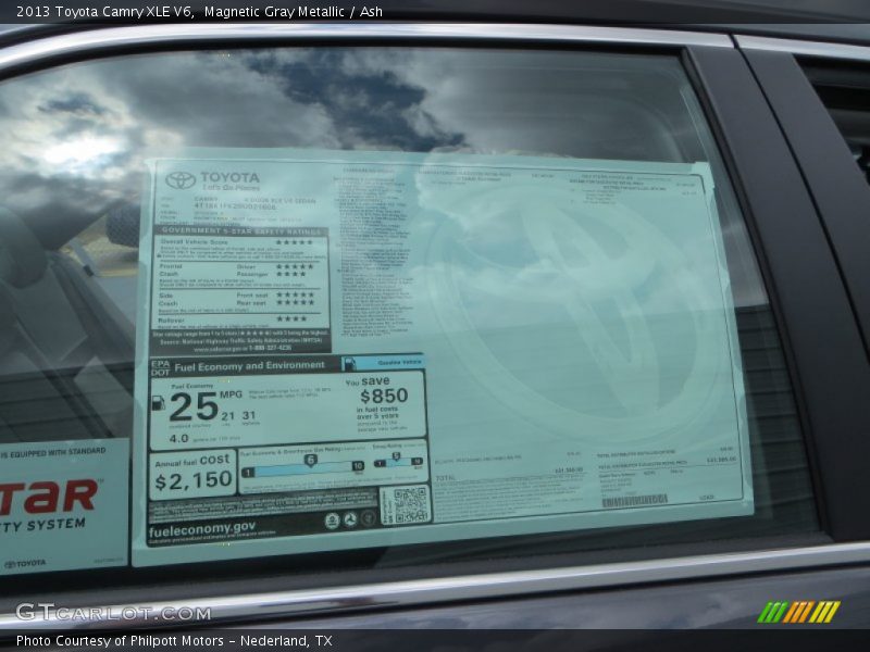 Magnetic Gray Metallic / Ash 2013 Toyota Camry XLE V6