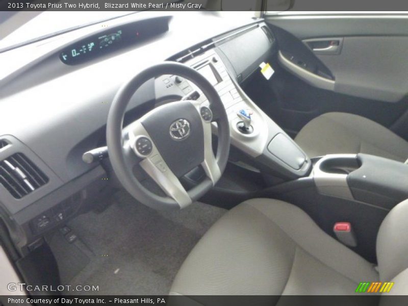 Blizzard White Pearl / Misty Gray 2013 Toyota Prius Two Hybrid