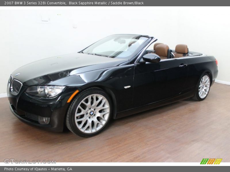 Black Sapphire Metallic / Saddle Brown/Black 2007 BMW 3 Series 328i Convertible