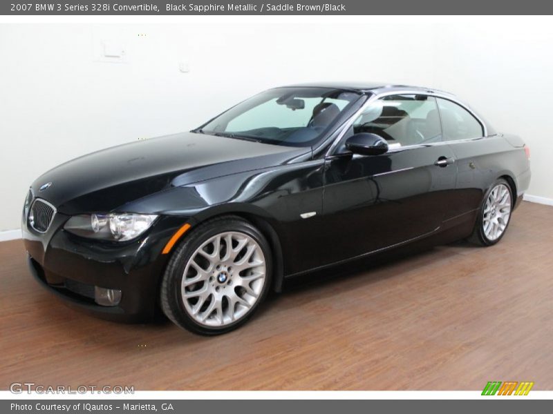 Black Sapphire Metallic / Saddle Brown/Black 2007 BMW 3 Series 328i Convertible