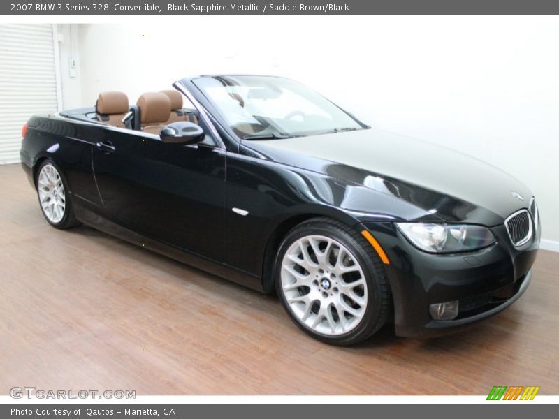 Black Sapphire Metallic / Saddle Brown/Black 2007 BMW 3 Series 328i Convertible