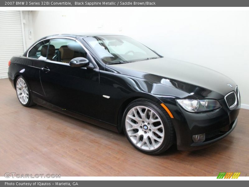 Black Sapphire Metallic / Saddle Brown/Black 2007 BMW 3 Series 328i Convertible