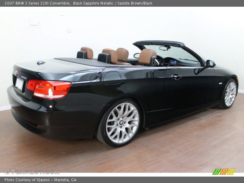 Black Sapphire Metallic / Saddle Brown/Black 2007 BMW 3 Series 328i Convertible