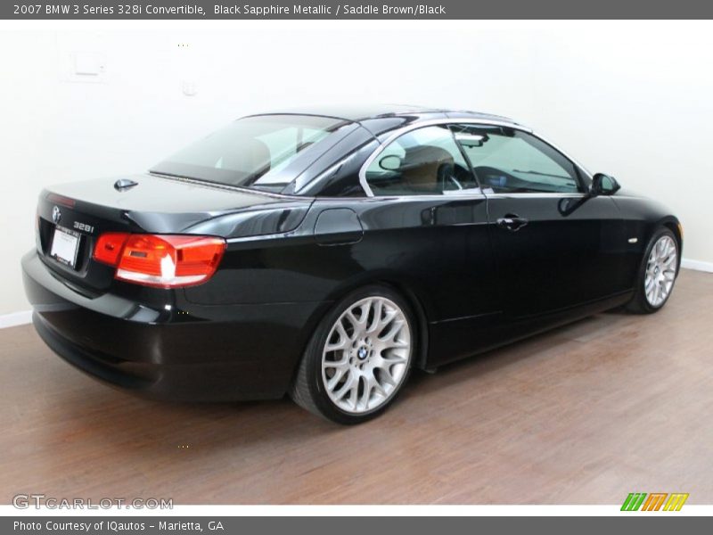Black Sapphire Metallic / Saddle Brown/Black 2007 BMW 3 Series 328i Convertible