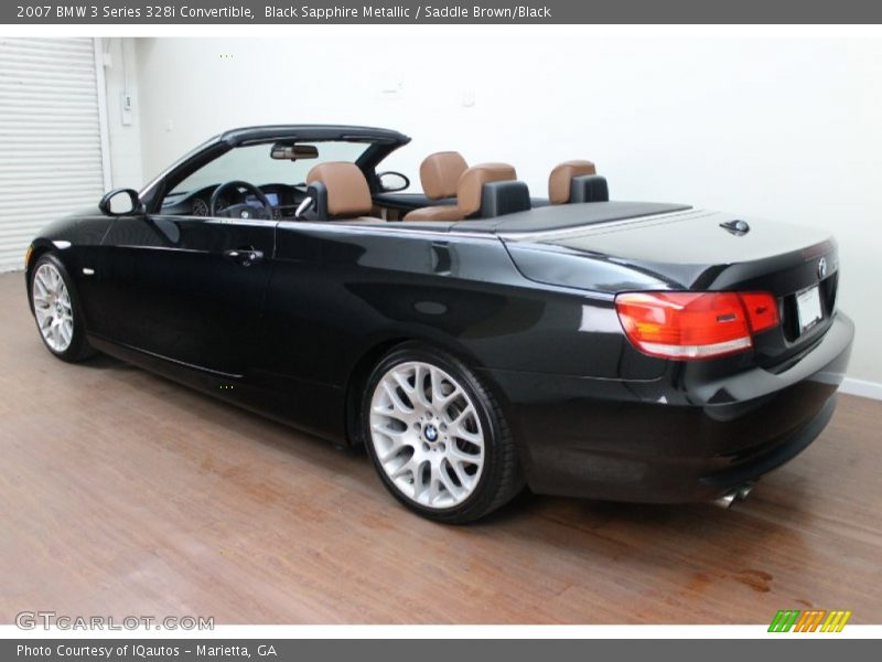 Black Sapphire Metallic / Saddle Brown/Black 2007 BMW 3 Series 328i Convertible