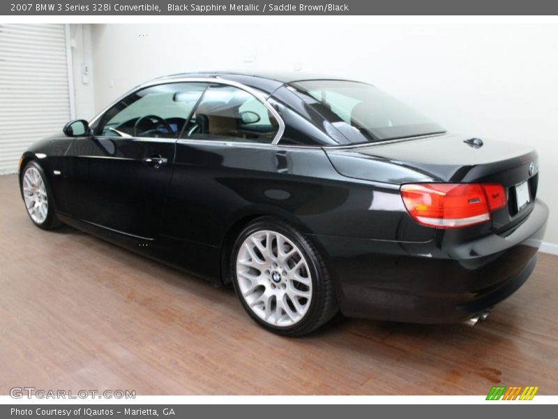 Black Sapphire Metallic / Saddle Brown/Black 2007 BMW 3 Series 328i Convertible