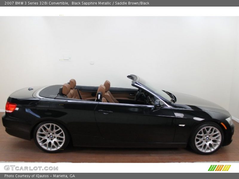 Black Sapphire Metallic / Saddle Brown/Black 2007 BMW 3 Series 328i Convertible
