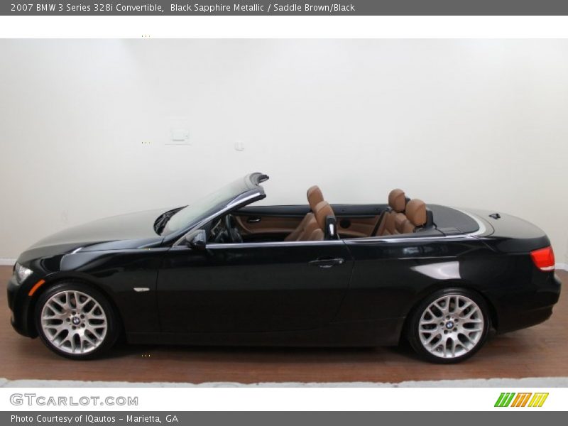 Black Sapphire Metallic / Saddle Brown/Black 2007 BMW 3 Series 328i Convertible
