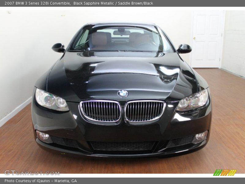 Black Sapphire Metallic / Saddle Brown/Black 2007 BMW 3 Series 328i Convertible