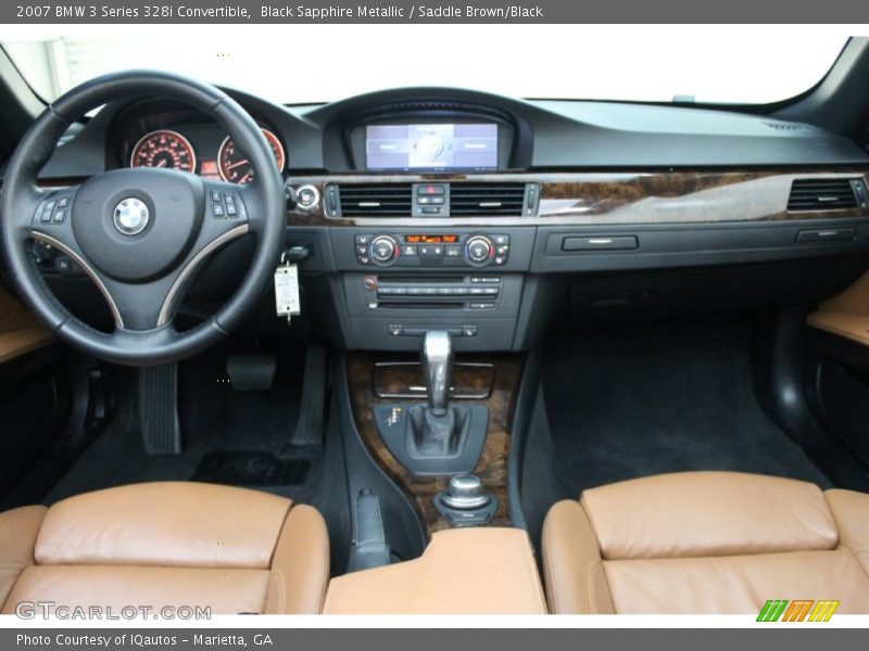 Black Sapphire Metallic / Saddle Brown/Black 2007 BMW 3 Series 328i Convertible