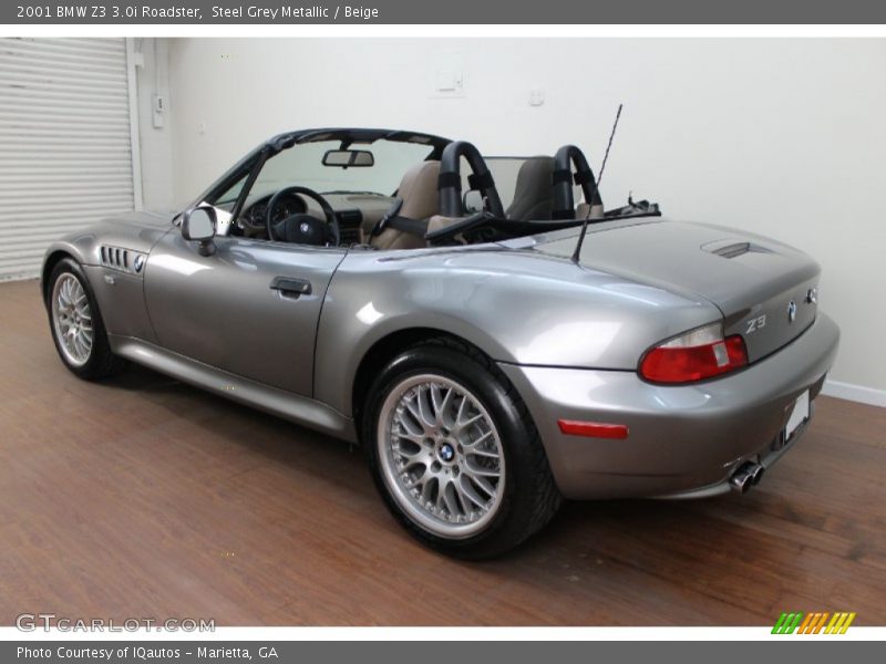 Steel Grey Metallic / Beige 2001 BMW Z3 3.0i Roadster