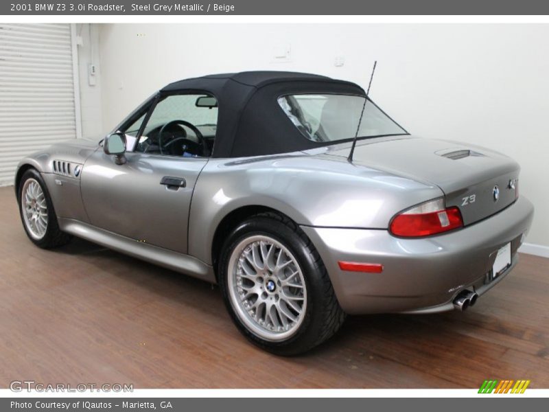 Steel Grey Metallic / Beige 2001 BMW Z3 3.0i Roadster