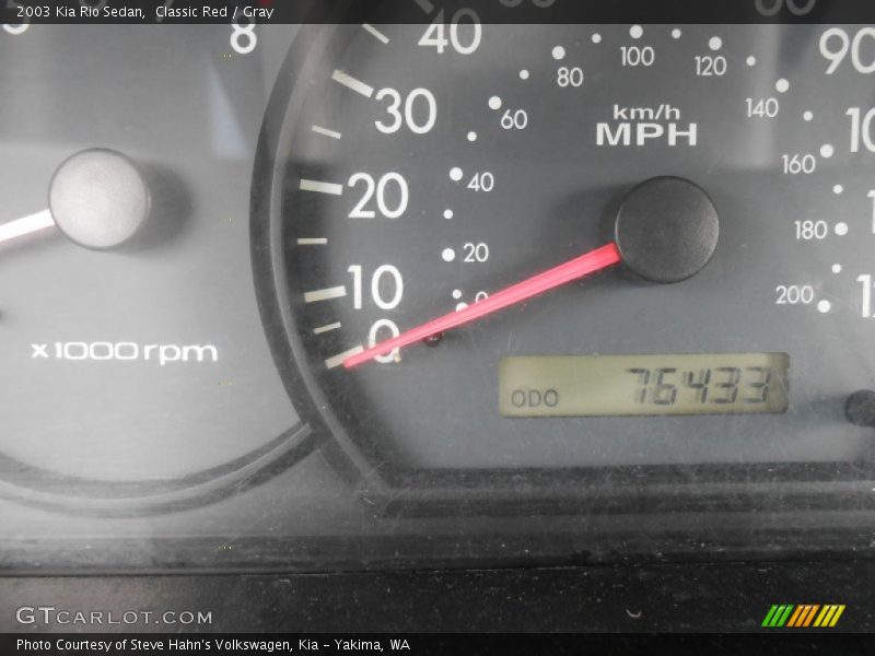 Classic Red / Gray 2003 Kia Rio Sedan