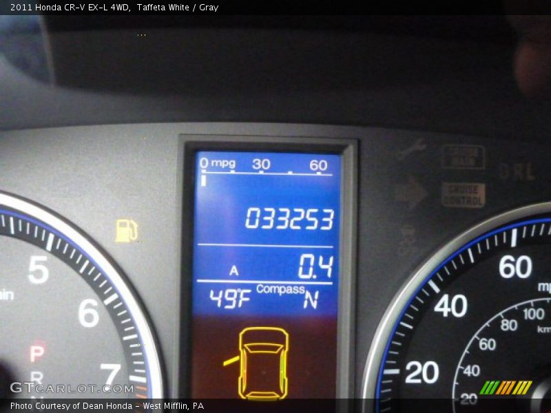 Taffeta White / Gray 2011 Honda CR-V EX-L 4WD