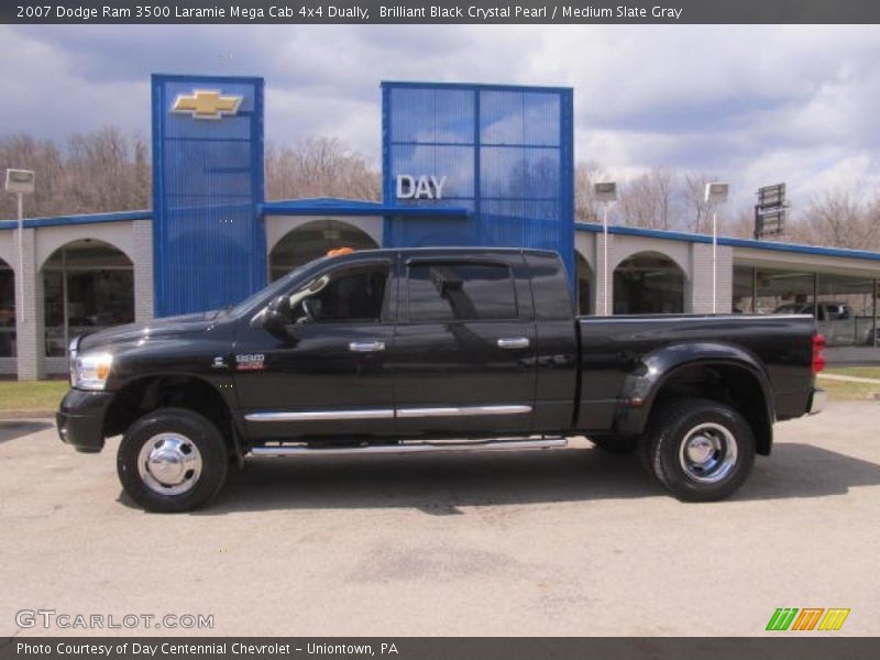 Brilliant Black Crystal Pearl / Medium Slate Gray 2007 Dodge Ram 3500 Laramie Mega Cab 4x4 Dually