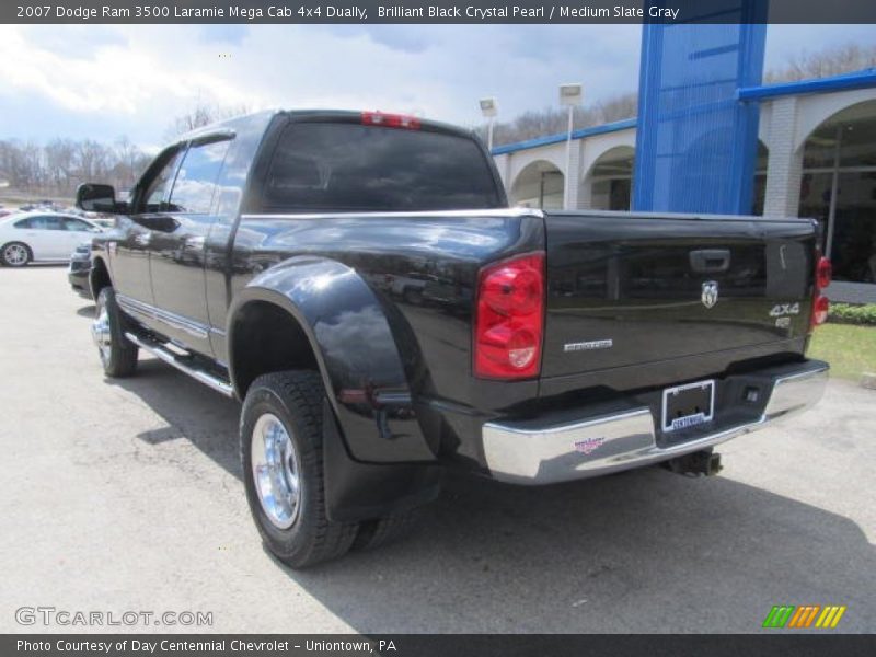 Brilliant Black Crystal Pearl / Medium Slate Gray 2007 Dodge Ram 3500 Laramie Mega Cab 4x4 Dually