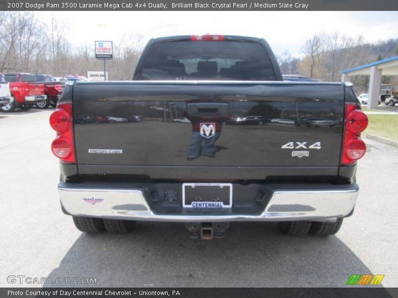 Brilliant Black Crystal Pearl / Medium Slate Gray 2007 Dodge Ram 3500 Laramie Mega Cab 4x4 Dually