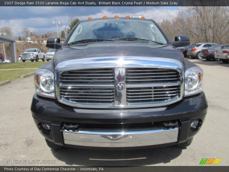 Brilliant Black Crystal Pearl / Medium Slate Gray 2007 Dodge Ram 3500 Laramie Mega Cab 4x4 Dually
