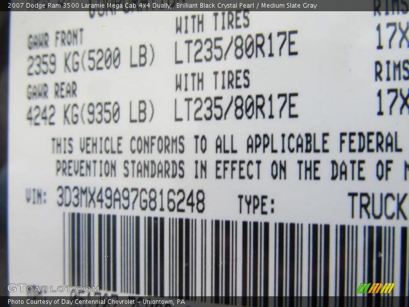 Brilliant Black Crystal Pearl / Medium Slate Gray 2007 Dodge Ram 3500 Laramie Mega Cab 4x4 Dually