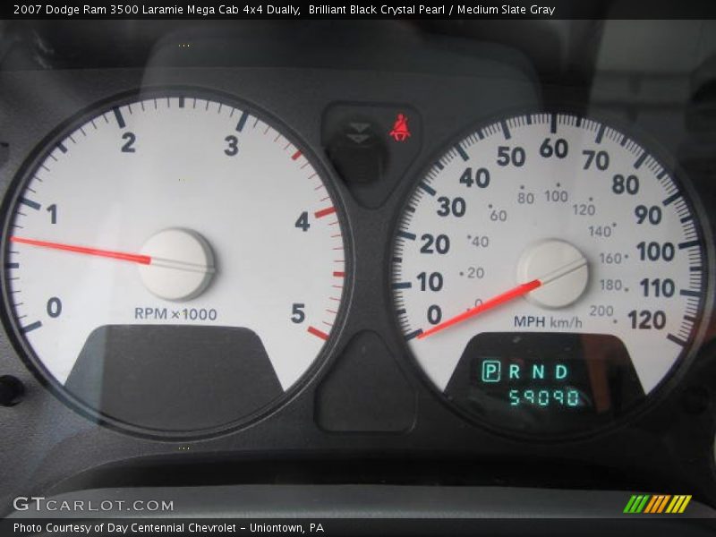 Brilliant Black Crystal Pearl / Medium Slate Gray 2007 Dodge Ram 3500 Laramie Mega Cab 4x4 Dually