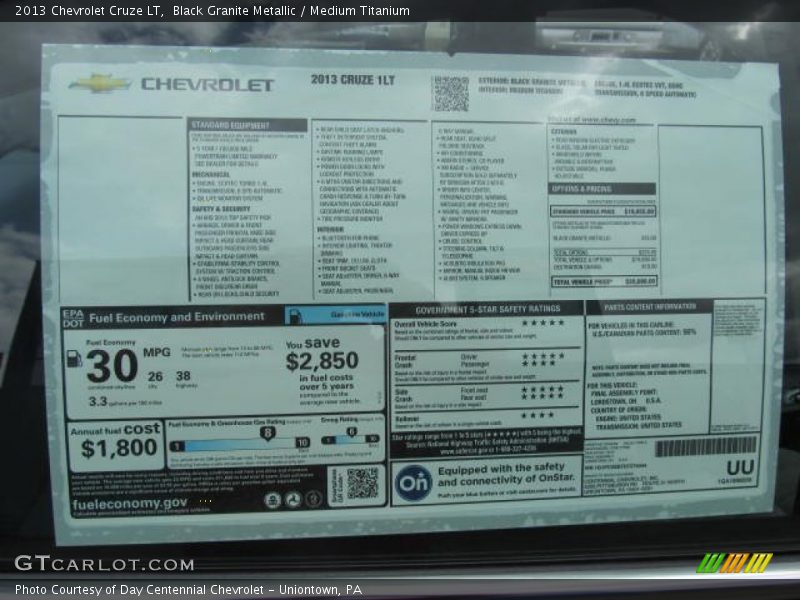 Black Granite Metallic / Medium Titanium 2013 Chevrolet Cruze LT