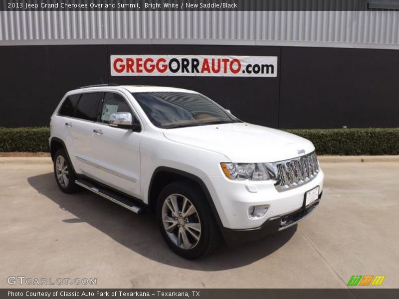 Bright White / New Saddle/Black 2013 Jeep Grand Cherokee Overland Summit