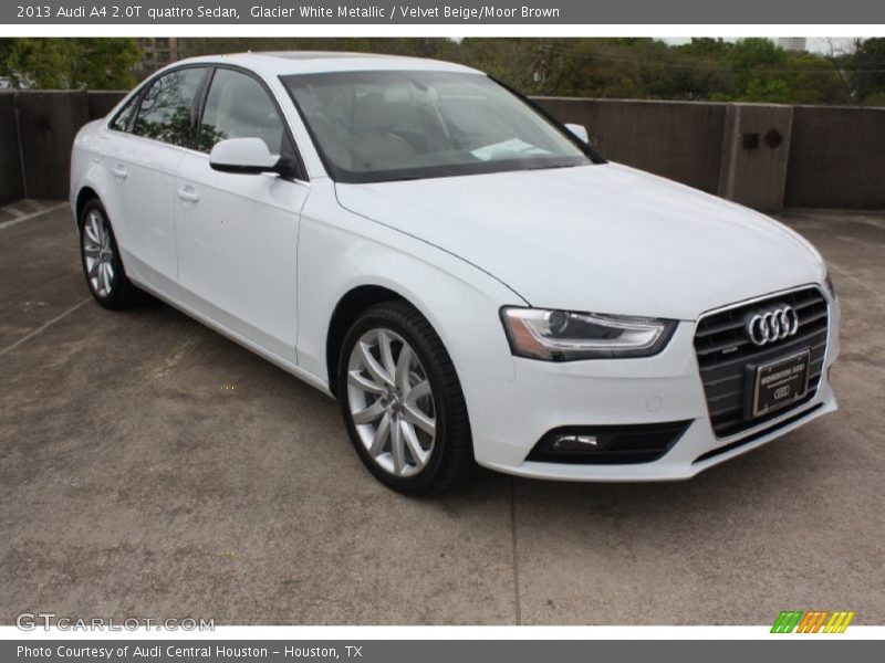 Glacier White Metallic / Velvet Beige/Moor Brown 2013 Audi A4 2.0T quattro Sedan